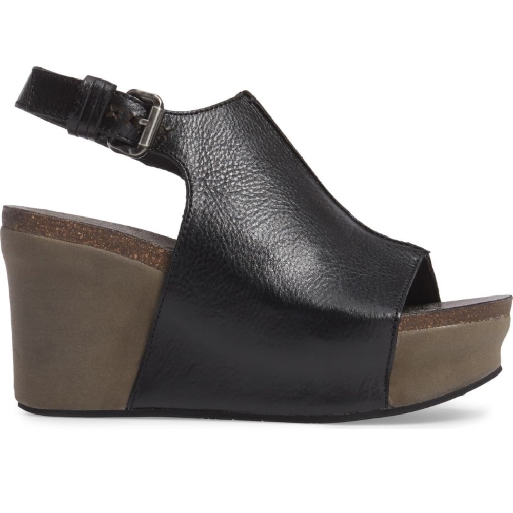 OBT Black Platform Wedge Sandal size 9